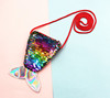 Nail sequins, wallet, coins, children's small bag, two-color bag strap