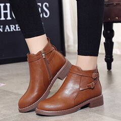 越境秋冬の新型マーティンブーツの女性の低ヒールのベルトのバックルのショートブーツの女性の大きいサイズの外国貿易の女性の靴の卸売り