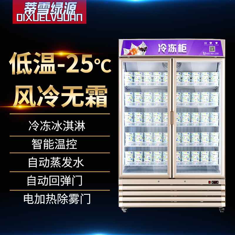 Single-Door Freezer Vertical Low-Temperature Freezer 110V Quick-Freezing Cabinet Ice Cream Low-Temperature Display Cabinet Cross-Border Export Freezer