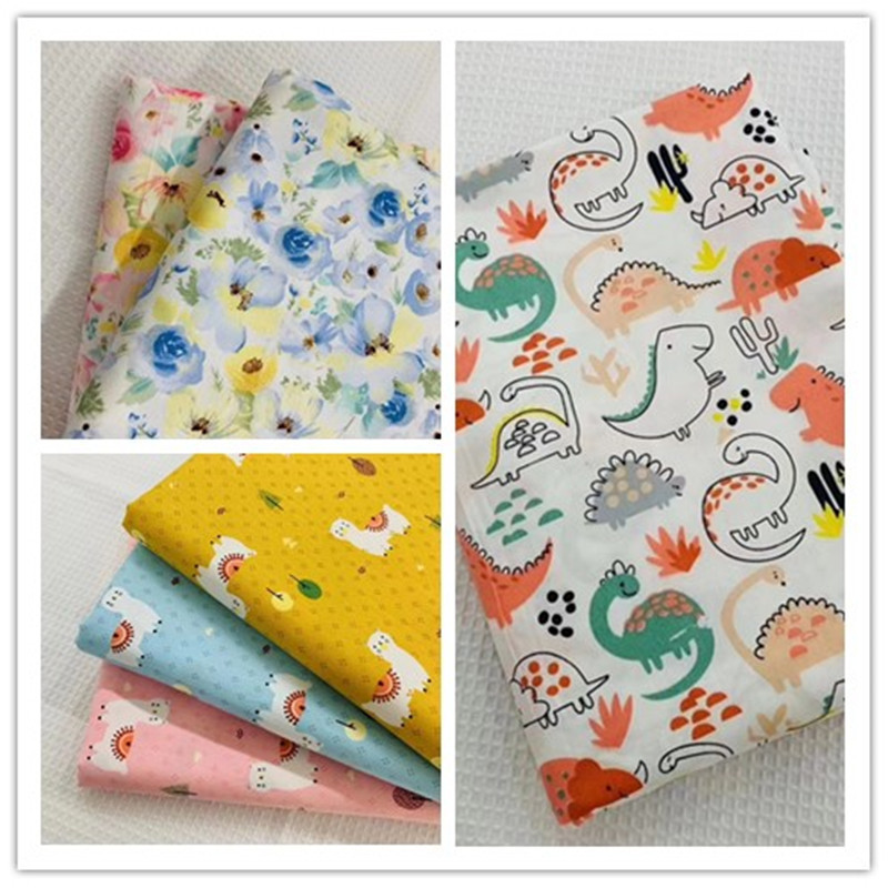 Active Cotton Children's Cartoon Beanie Blanket Fabric Dinosaur Car Clothing Cloth DIY Handmade Cloth No Fluorescent Agent