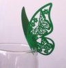 Cards with butterfly on wall, wineglass, suitable for import, 3D