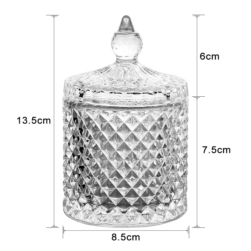 Frasco de cristal transparente para dulces, frasco de almacenamiento de aperitivos, frasco de dulces para boda con tapa, vaso de cristal para velas de aromaterapia, frasco de cristal para dulces de piña
