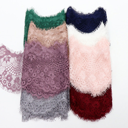 Wholesale 9.5cm multi-color optional lace decoration polyester silk women's clothing accessories eyelash lace 3 yards