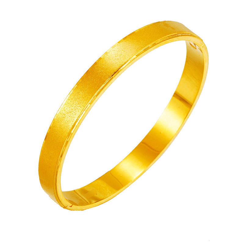 Todo partido simple cobre chapado 24K Vietnam hebilla de oro pulsera femenina europea y americana Transfronteriza Popular abierta antigua pulsera