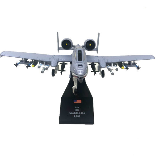 ns model1:100Thunderbolt lightning attack aircraft big shark mouth A- 10 fighter aircraft model
