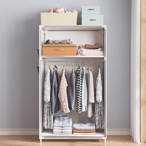 Wardrobe simple cloth wardrobe dormitory small rental room fabric assembled cabinet folding single storage hanging wardrobe