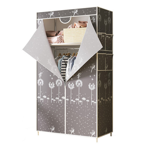 Wardrobe simple cloth wardrobe dormitory small rental room fabric assembled cabinet folding single storage hanging wardrobe