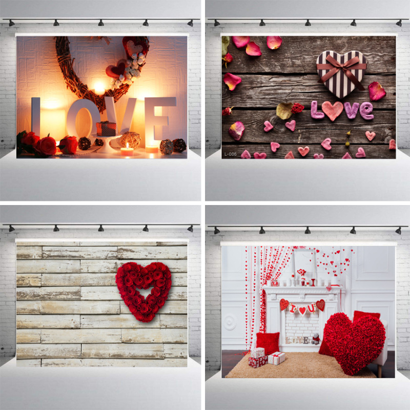 Cross-border photography background board studio background hanging cloth props foreign trade style Valentine's Day 3D background cloth Cross-border photography background board studio background hanging cloth props foreign trade style Valentine's Day 3D background cloth