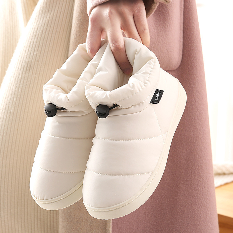 New Parent-Child Cotton Slippers Women's Bag Heel Indoor Home Waterproof Down Cloth Couple's Warm Cotton Shoes for Men's Household