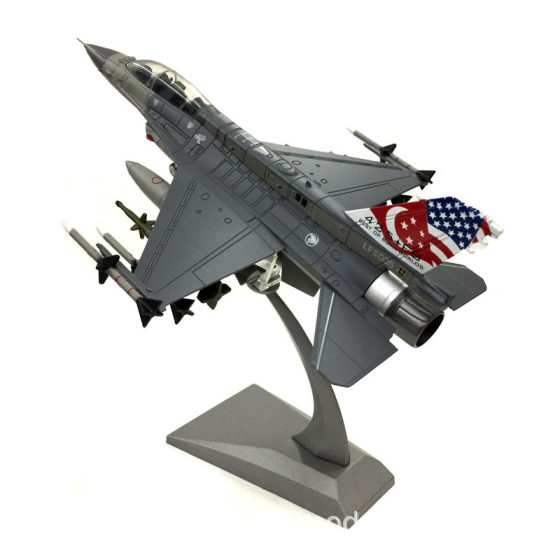 Nsmodel Alloy Fighter F-16D Fighting Falcon Singapore Airlines Simulation Alloy Aircraft Model Finished Product