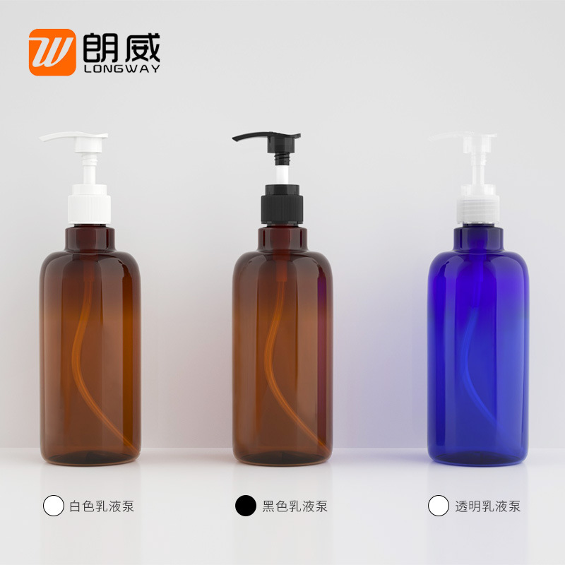 500ml cilíndrico de cuello largo botella de la bomba espiral botella de prensa Loción Gel de ducha botella de plástico botella desinfectante de manos en stock langwei