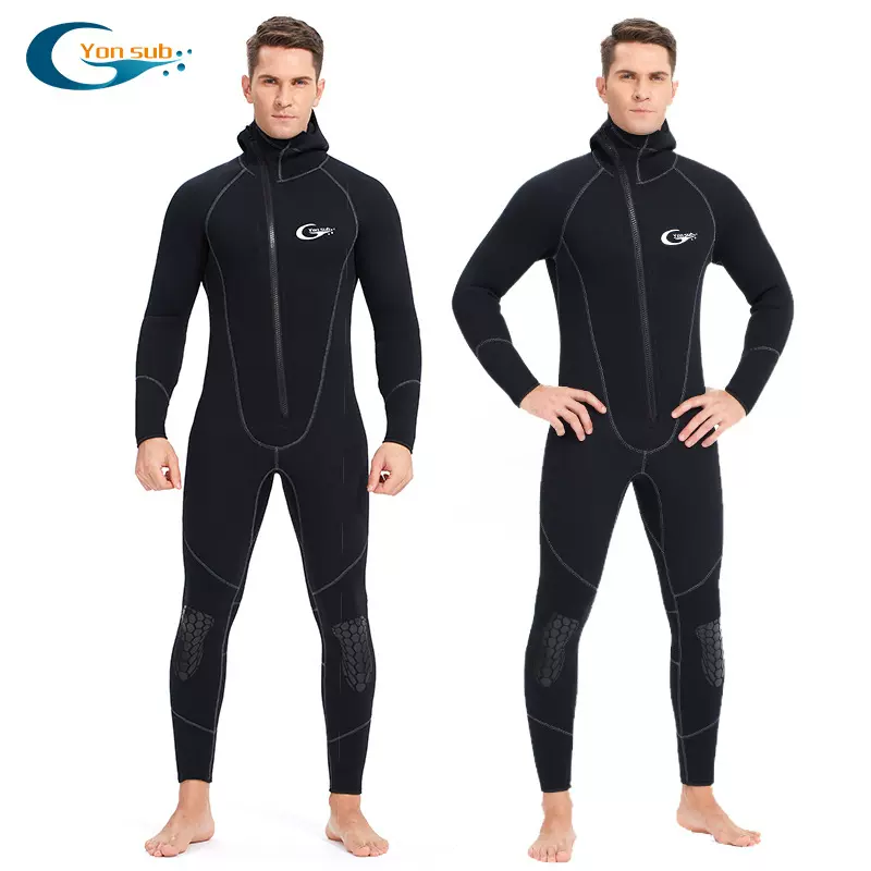Yonsub3MM潜水服男士连体连帽潜水衣男款保暖冲浪服男女冲浪衣