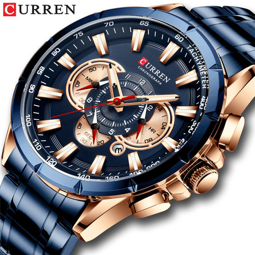 Curren/Carren 8363 men's business steel strap watch quartz calendar six-pin multi-function luminous men's watch