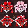 Children's hairgrip, red hair accessory with tassels, Chinese style