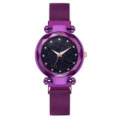 Trendy influencer-style lazy-watch with a starry-sky dial, women's Milanese band quartz watch—factory direct supply with magnetic clasp
