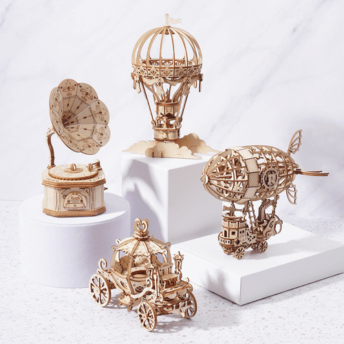 If you come and go 3D stereoscopic puzzle handcrafted wooden assembly desktop decoration creative model gift brain-training toy
