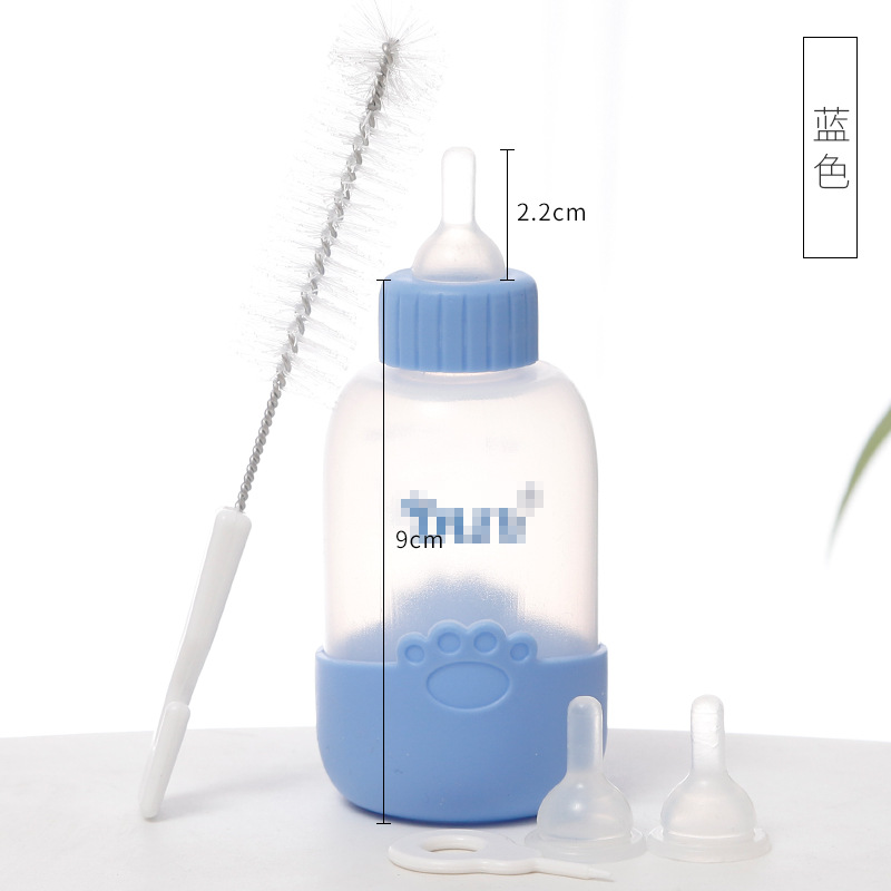 Dispositivo de enfermería para mascotas pipitao recién nacido leche perro gatito mordedura resistente huellas de silicona de 5 piezas anti-escaldado botella de alimentación al por mayor