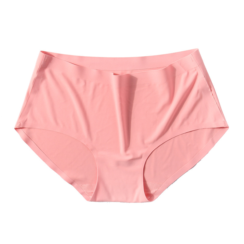 小天儿アイスシルクシームレスレディースショーツワンピースタイプミッドウエスト三角パンツ無地メーカー卸売6006/6022
