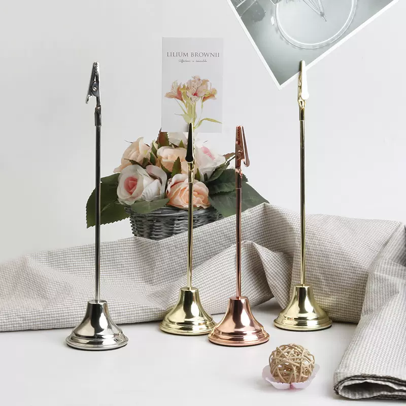 不锈钢婚礼创意席位卡夹号码夹婚庆桌卡夹便签夹宴会桌牌