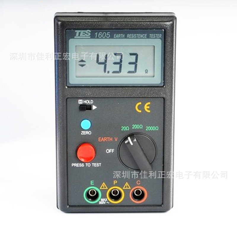 泰仕TES-1605数位接地电阻计数位式电阻测量仪表