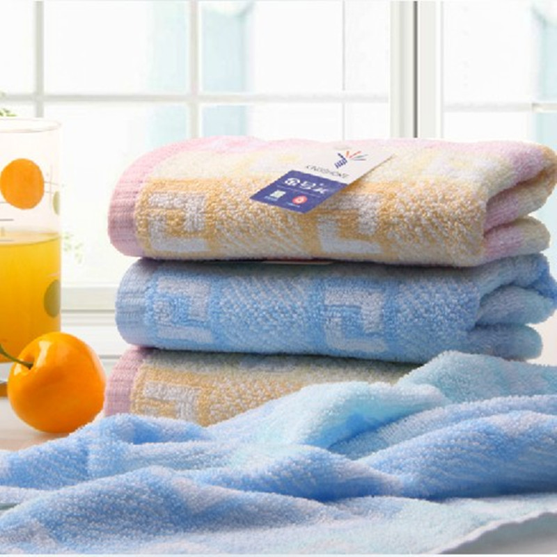 Gold Size Towel 4145 Satin Edge Jacquard Simple Geometric Pattern Towel Plain Soft Fluffy Comfortable Face Towel