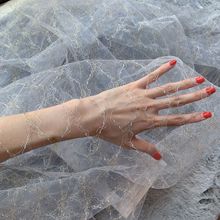 厂家直供锦纶金丝提花纱菱形网布玫瑰提花网布面料金丝网现货批发