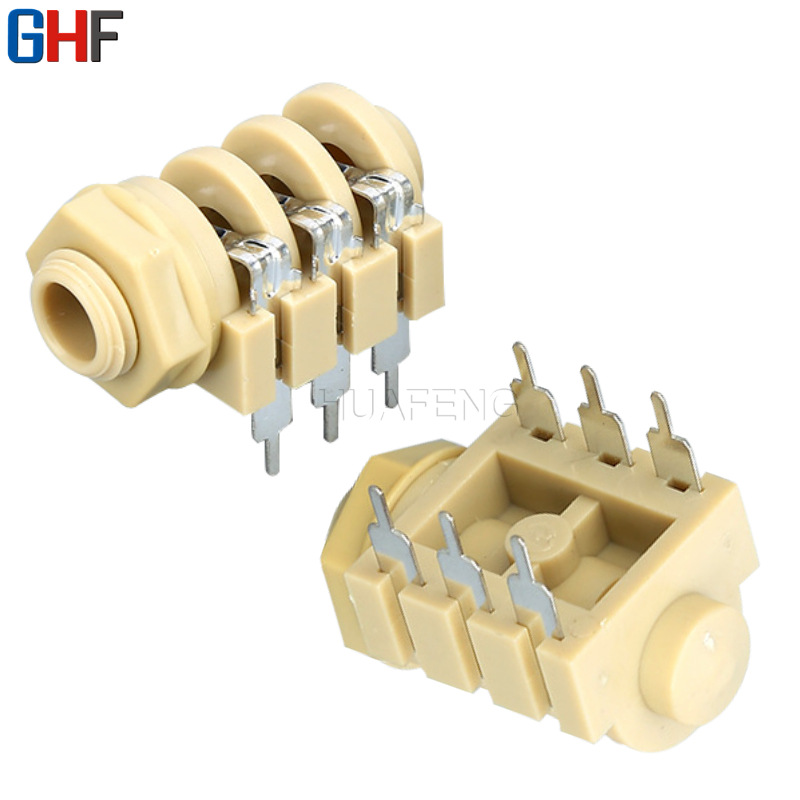 直销黄色六脚CK-6.35-635S插座 音响调音台功放 舞台周边设备可用