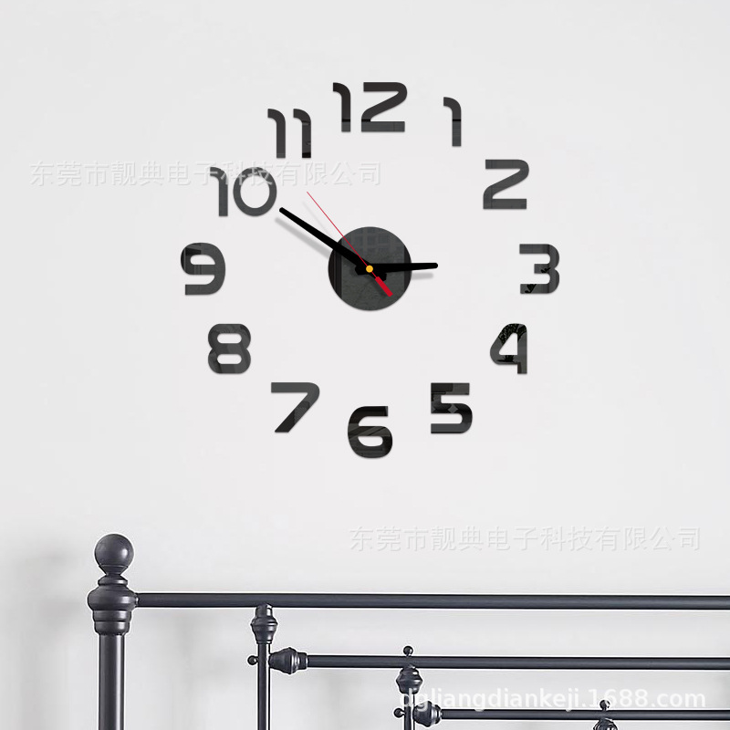 Cross-border supply creative diy acrylic wall clock mirror wall clock home mute clock manufacturer supply