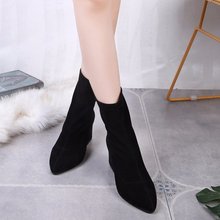 �W�����^Ƥ���۸߸�Ь �ﶬŮʽ��ɫ��ůѥ�� Ůʿ��Ͳ�ָ��r�bѥ