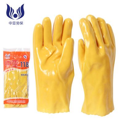 Central Asia Acid alkali resistance Mechanics Labor insurance Rubber Dip Industry protect glove thickening wear-resisting waterproof non-slip