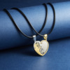 Fashionable pendant for beloved heart shaped, necklace, chain, set, European style, Birthday gift