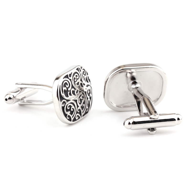 Patterned retro paint color French shirt cufflinks cufflinks men_voghion.com