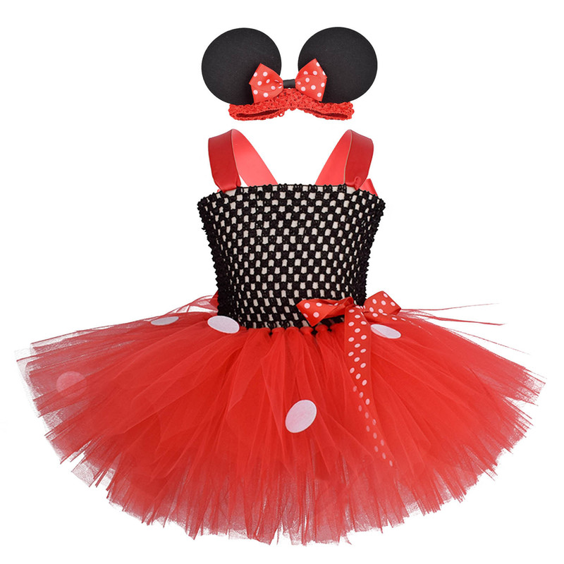Children's Animated Cartoon Dress Minnie Mouse Tulle Dress One-Piece Wholesale Children's Clothing Puff Sleeves for Young Children