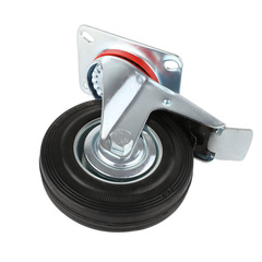 5-inch, 6-inch, 8-inch industrial rubber heavy-duty swivel casters silent with brake small trolley wheel steering pulley