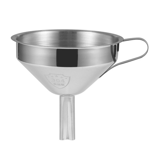 Stainless steel funnel, large diameter 304 wine funnel, kitchen household filter residue oil funnel, filter set in various sizes.