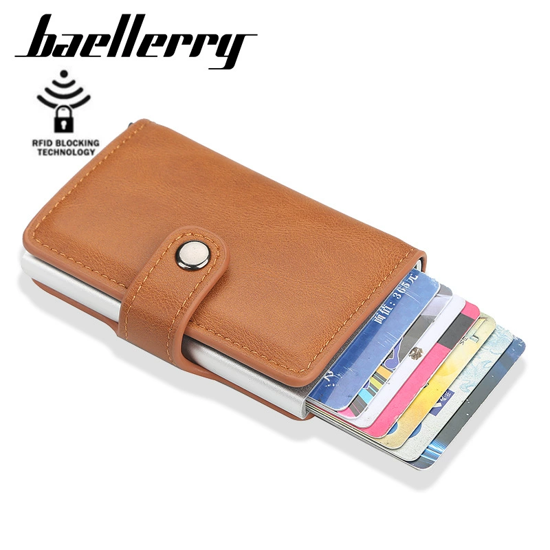 Новый мужской портмоне для карт Baellerry RFID автомат Bomb - тип банковская карта зажим металлическая алюминиевая оболочка антимагнитный защитный чехол