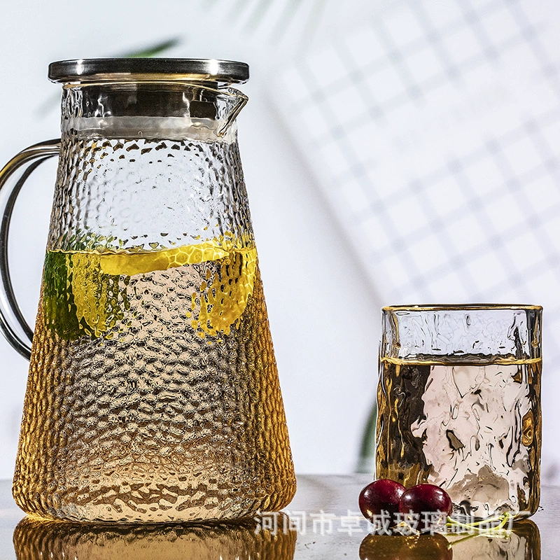 Индивидуальный чайник для холодной воды, кованый чайник для холодной воды из боросиликатного стекла, стеклянный чайник для холодной воды большой емкости с ручкой, прозрачная чашка