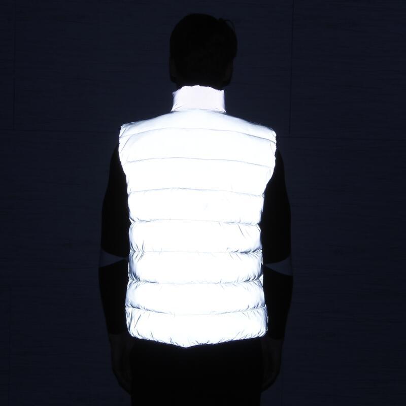 Abbigliamento da uomo invernale riflettente bianco anatra gilet di seta e cotone gilet caldo per sport all'aria aperta_voghion.com