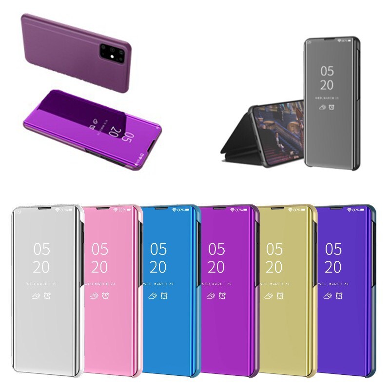 Suitable for Samsung S26Ultra Electroplated Vertical Mirror Phone Leather Case S25Fe Smart Flip Anti-Fall Protective Case