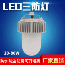 50W70W80W仓库厂房防水防尘防腐照明平台灯防眩泛光灯 LED三防灯