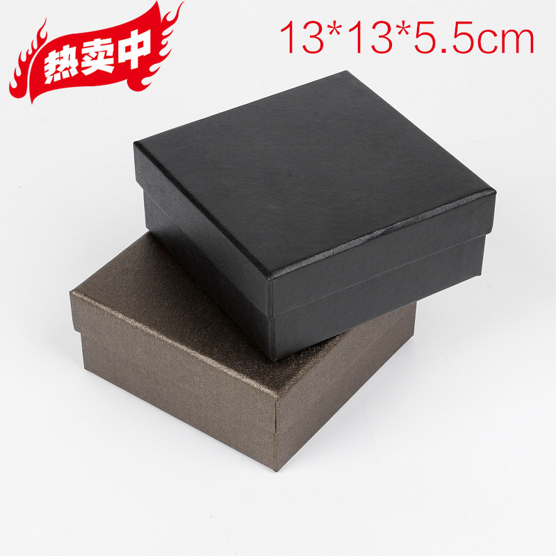 Gift Box with Lid and Base, Belt Paper Box, Square Jewelry Box, Small Black Box, Gift Box, Belt Packaging Box