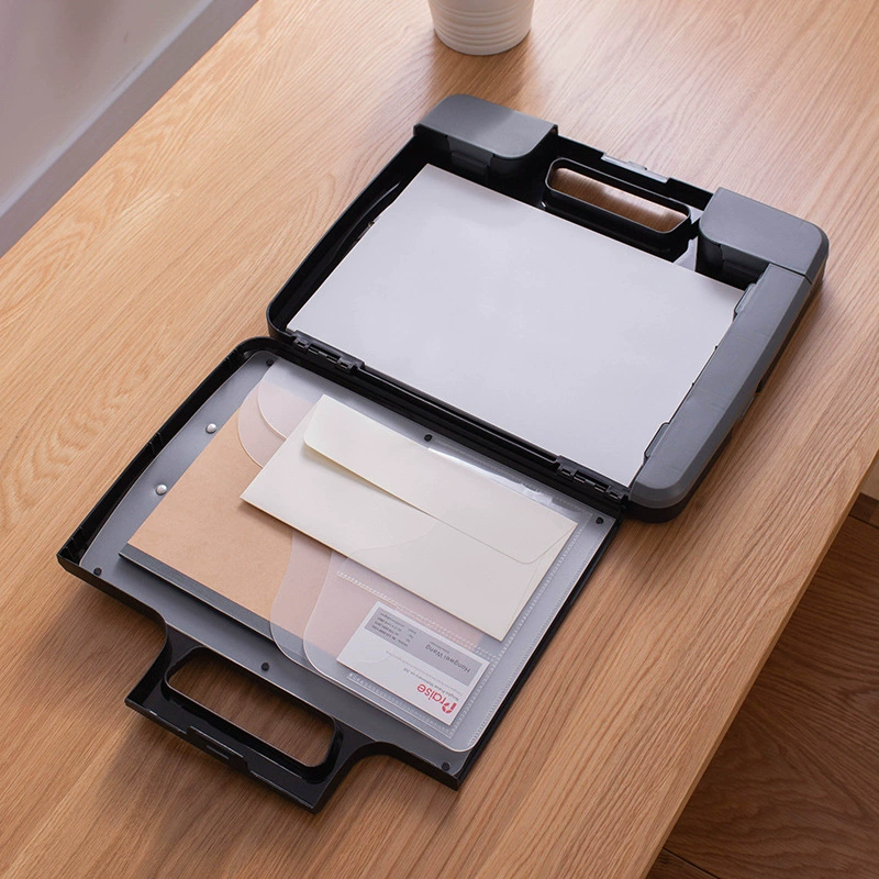 Handheld universal plastic folder, storage system for documents