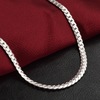 Necklace, chain hip-hop style, suitable for import, silver 925 sample, simple and elegant design, European style