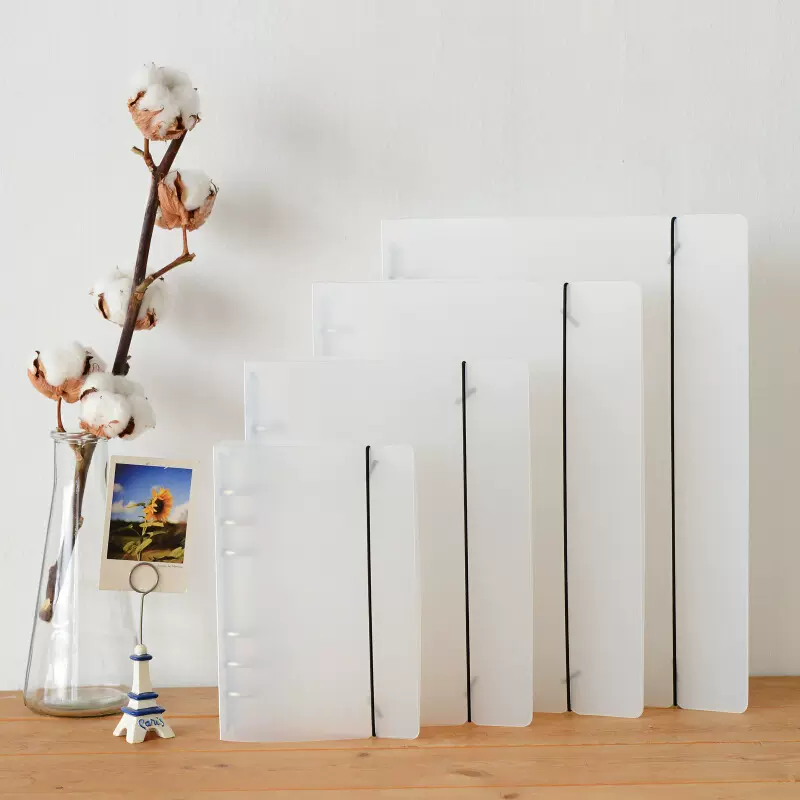 2024磨砂文件夹PP外壳A4A5A6加大活页夹记事本手账本印刷活页壳