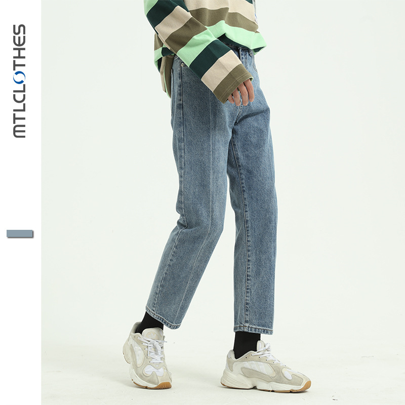 MTLClothes ropa de Hombre | Fábrica al por mayor estilo coreano recortada jeans rectos slim fit skinny jeans moda