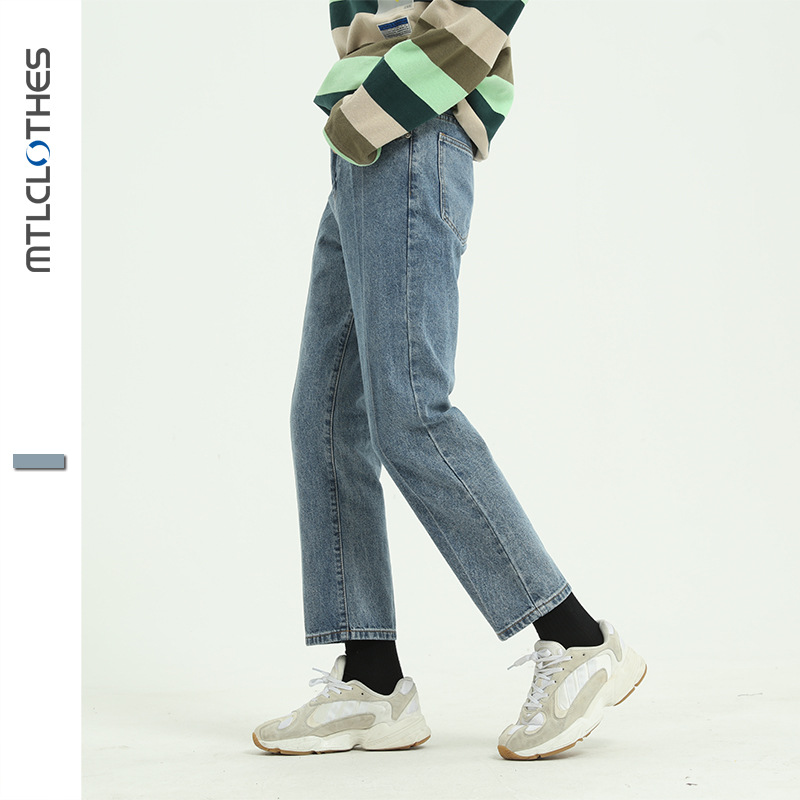 MTLClothes ropa de Hombre | Fábrica al por mayor estilo coreano recortada jeans rectos slim fit skinny jeans moda