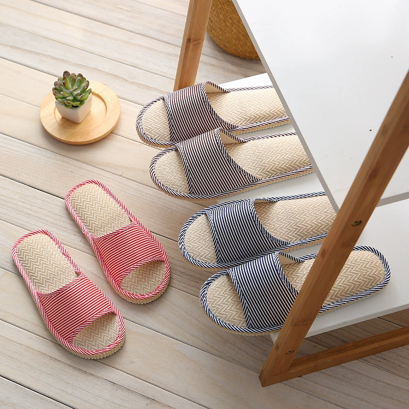 Новые летние толстые льняные тапочки, женские домашние тапочки с деревянным полом, хлопковые и льняные тапочки, Нескользящие сандалии оптом