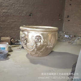 纯铜大缸铸铜大缸种荷花铜大缸紫铜缸雕塑1.2米铜钟铜香炉铸造厂