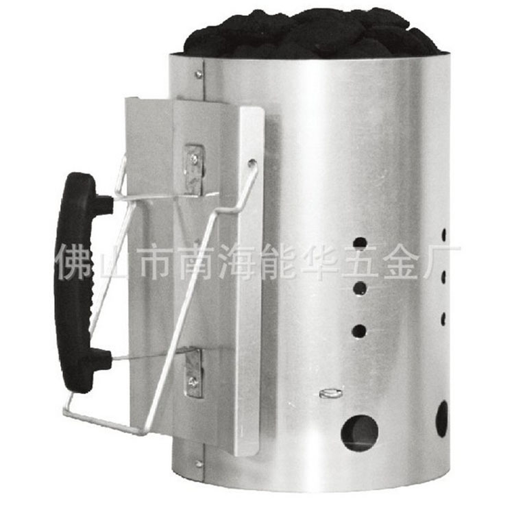 Placa galvanizada barril de carbono resistente a altas temperaturas boca oblicua barril de carbono de acero inoxidable punto Dispositivo de carbono de carbón de barbacoa barril de carbón de encendido al por mayor