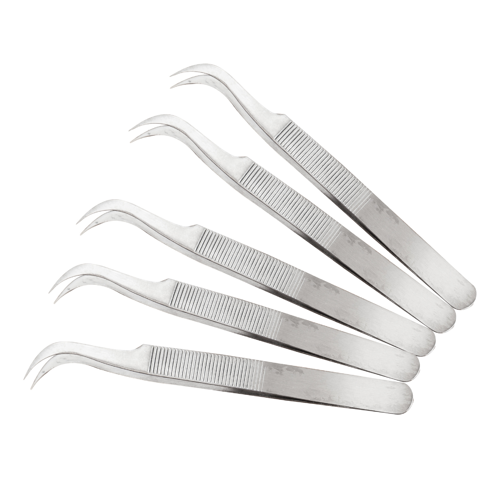 加厚不锈钢砂光自然弯镊子尖头弯头睫毛镊子电子防滑手柄